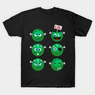 Frankenstein Emoji for Spooky and Scary Halloween Fun T-Shirt